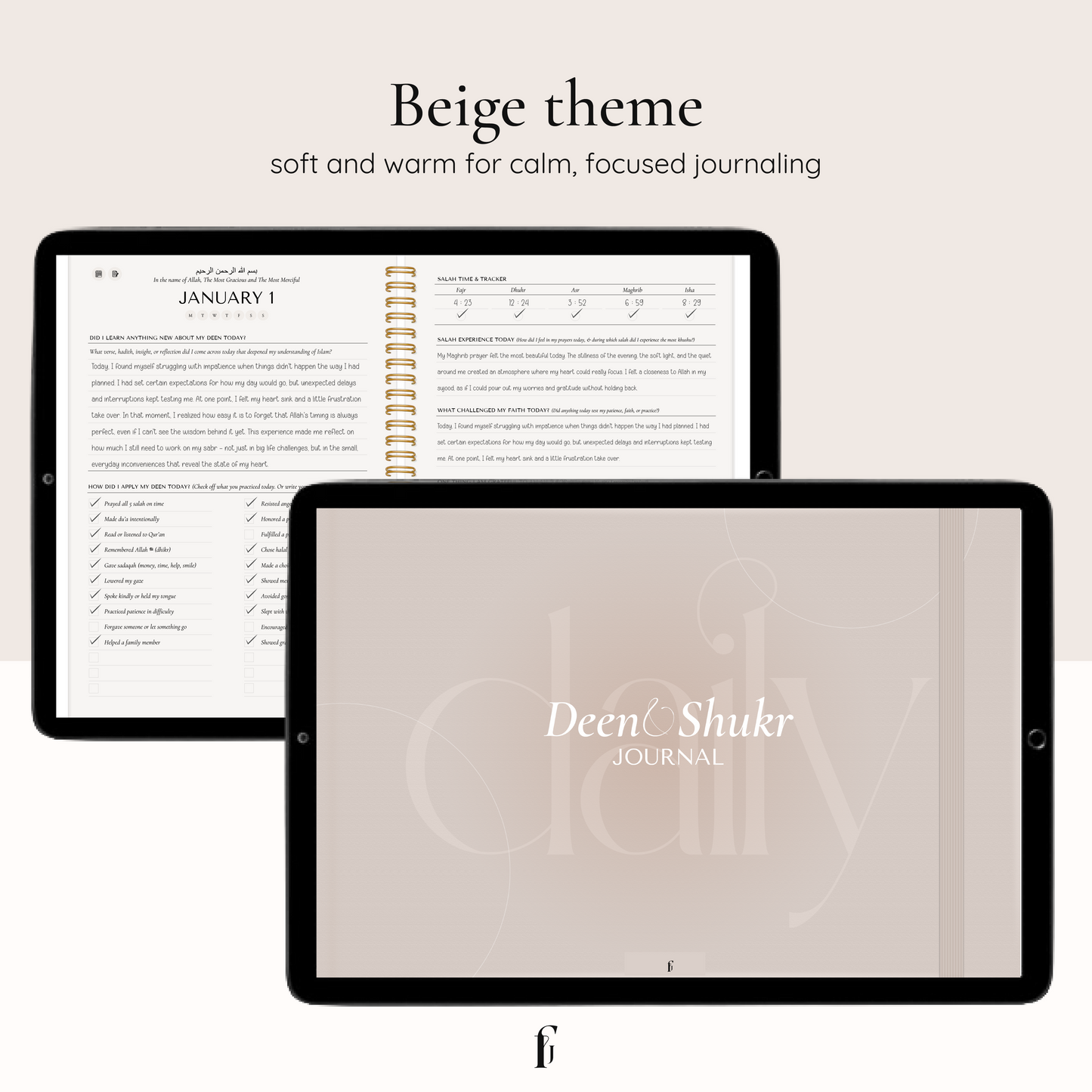 Daily Deen and Shukr Journal