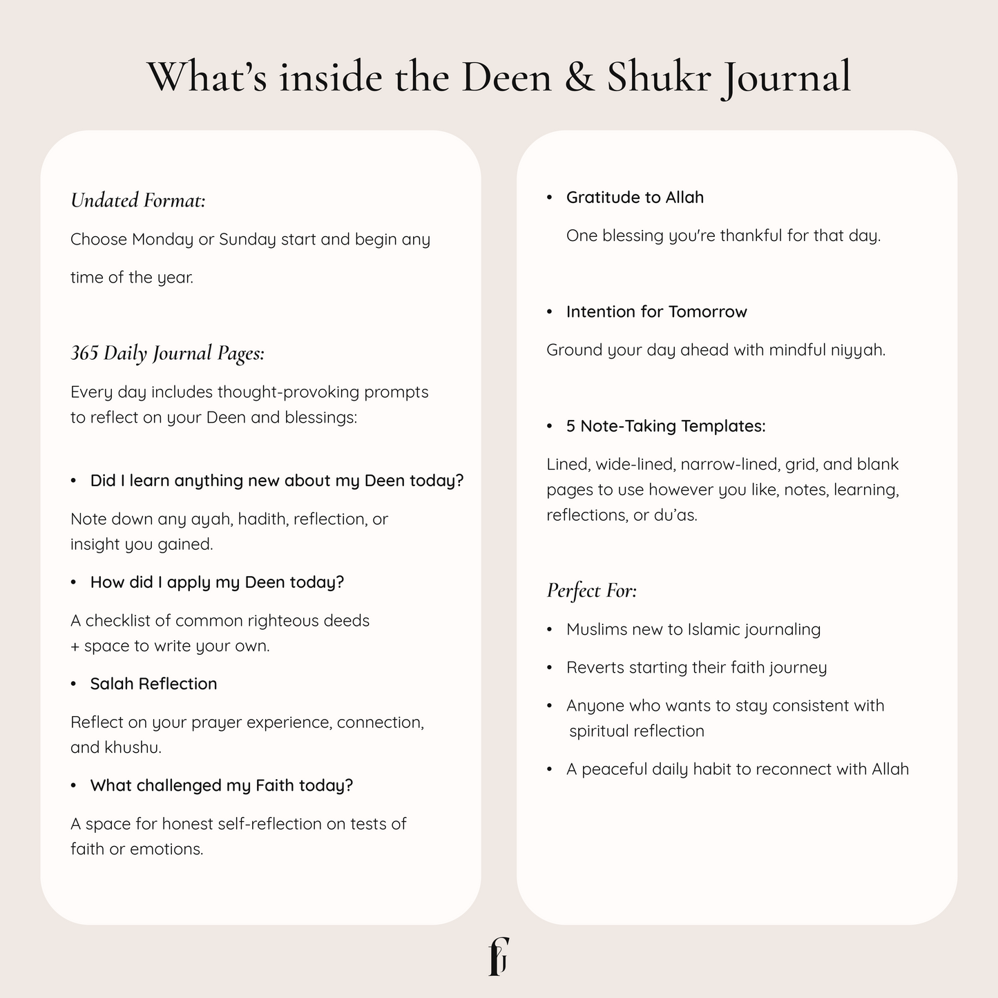 Daily Deen and Shukr Journal